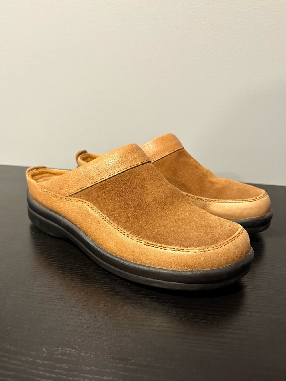 Footprints by Birkenstock Brown Leather Suede Comfort Clogs EU 38 US 7.5